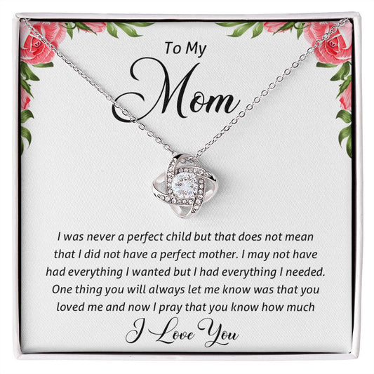 To My Mom | I Love You - Love Knot Necklace